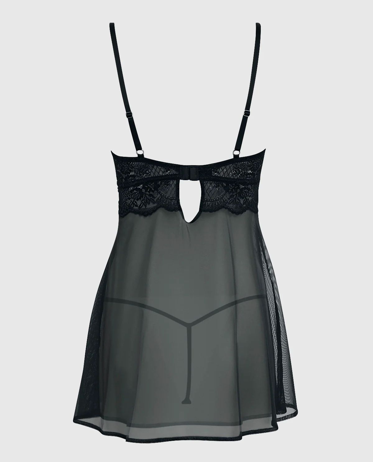 Unlined Balconette Lace Babydoll in Smoulder Black - Image 3