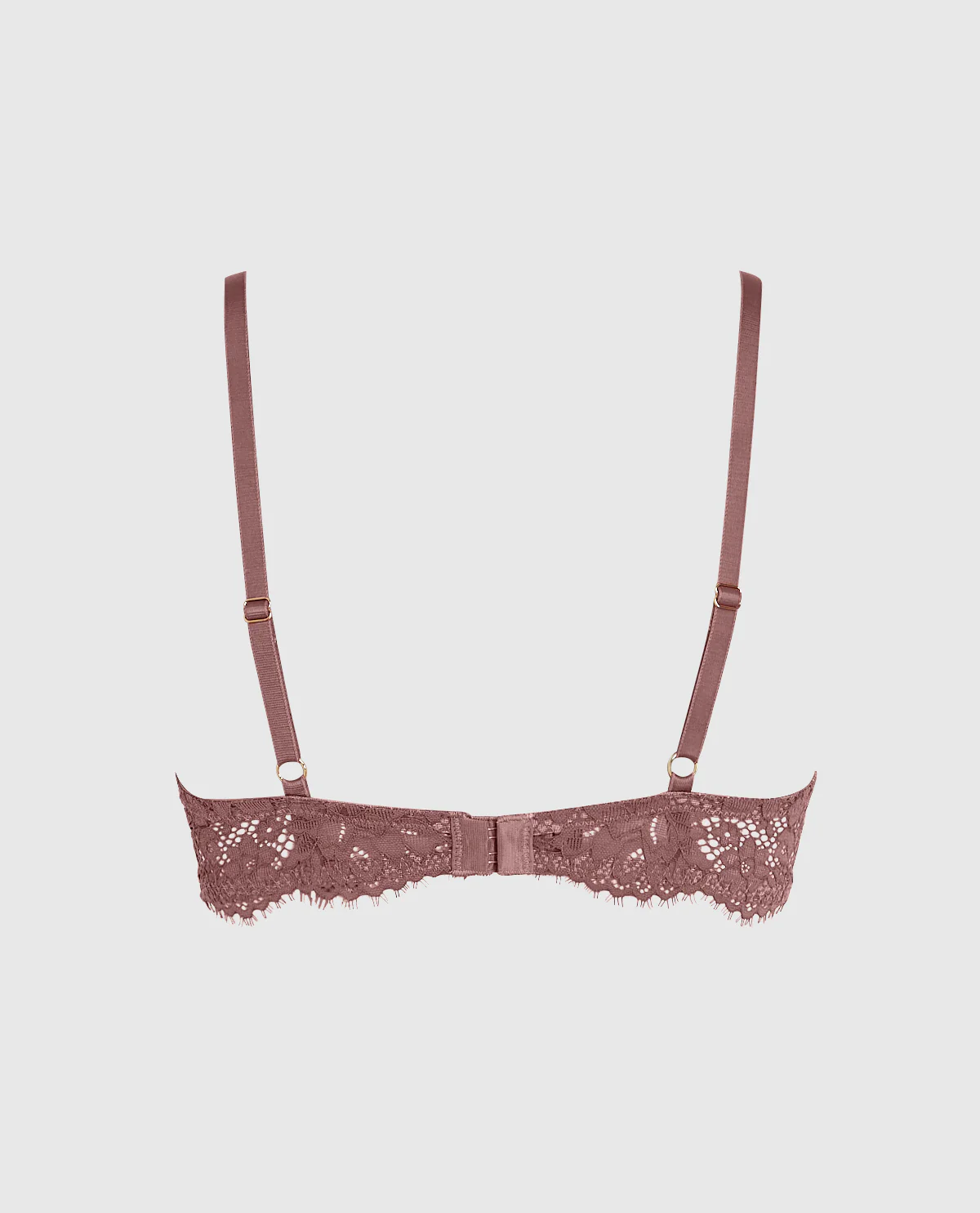 Unlined Lace Bra with Cut-Outs in Dusty Cedar - Image 5