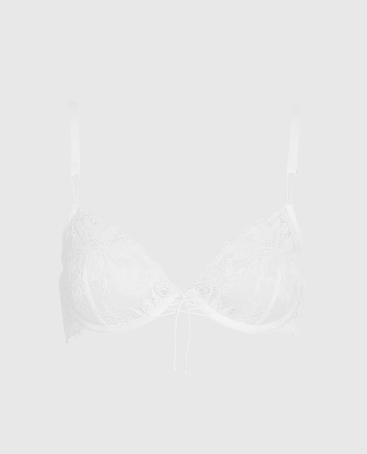 Unlined Lace Demi Bra in Ivory - Image 4