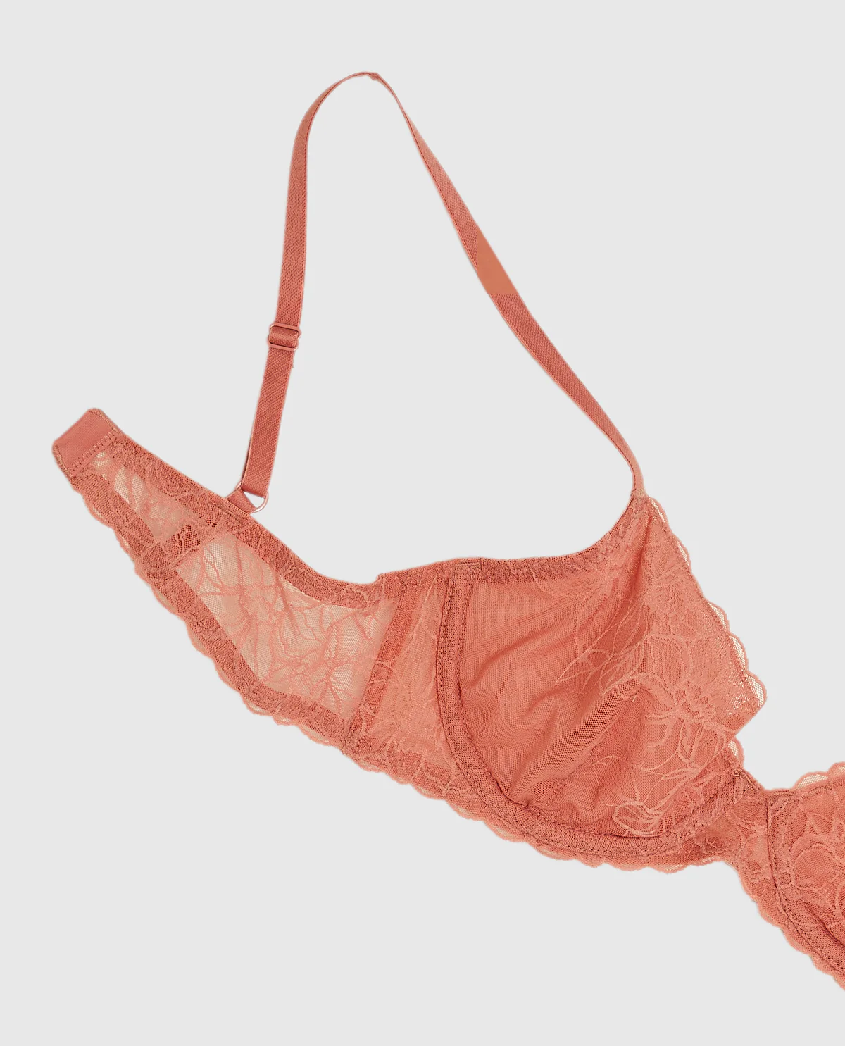 Unlined Lace Demi Bra in Rosy Blush - Image 5