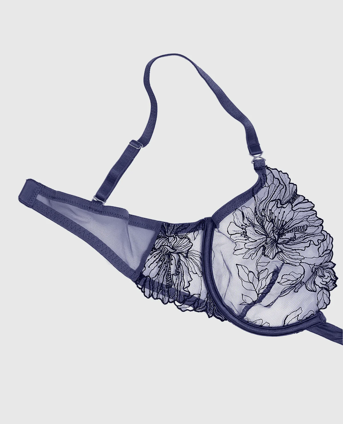 Unlined Plunge Bra in Dusk Blue - Image 4