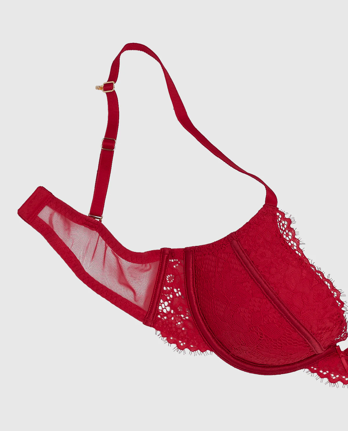 Up 2 Cup Lace Bra in Cosmo Red - Image 6