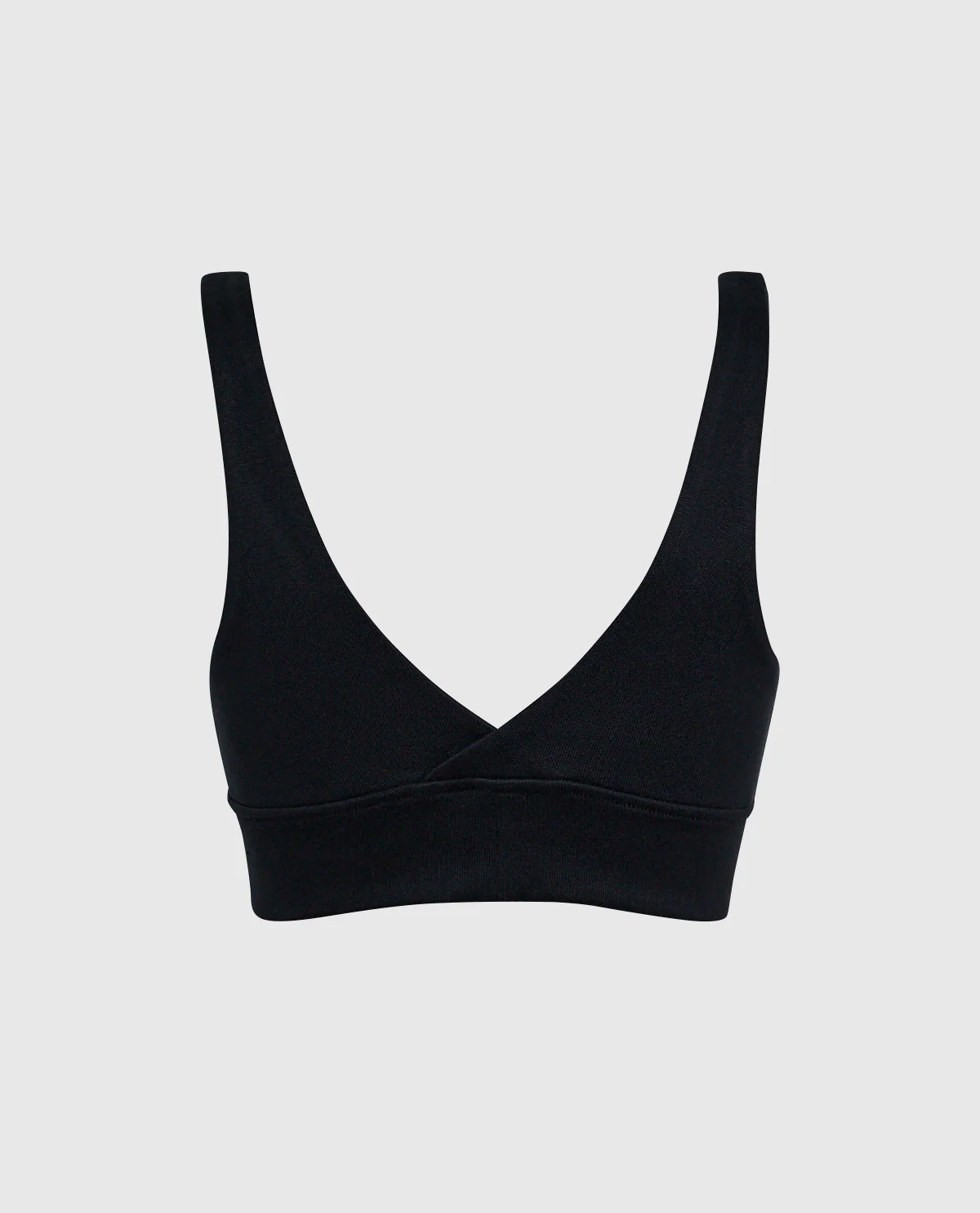V-Neck Bralette with Logo in Smoulder Black - Image 3