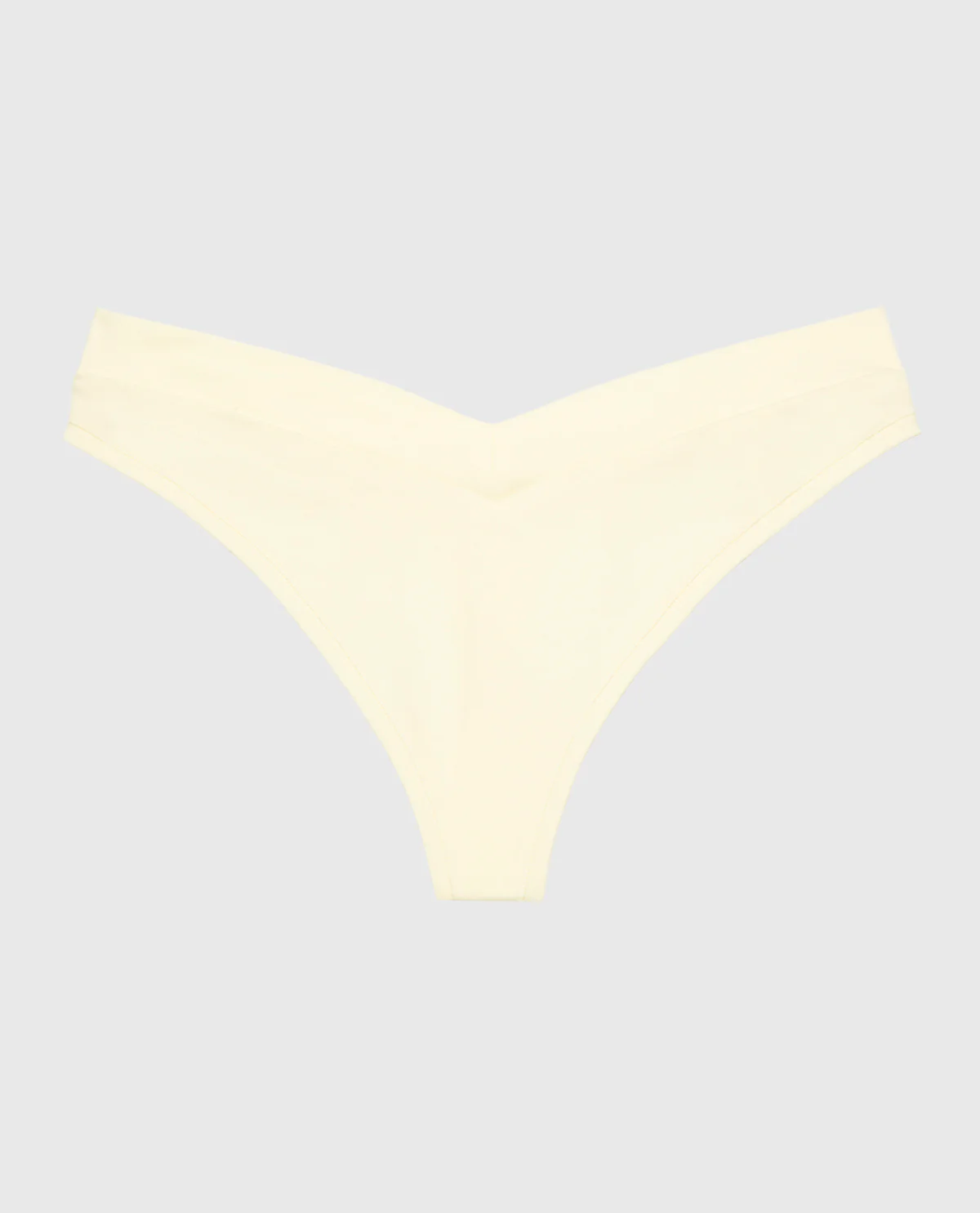 Wide Waist Cotton Thong In Lemon Icing - Image 4