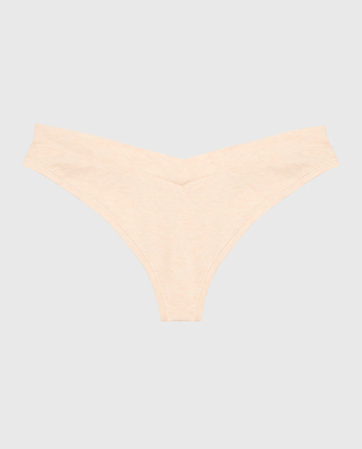 Wide Waist Cotton Thong In Pearl Blush Heather - Image 4