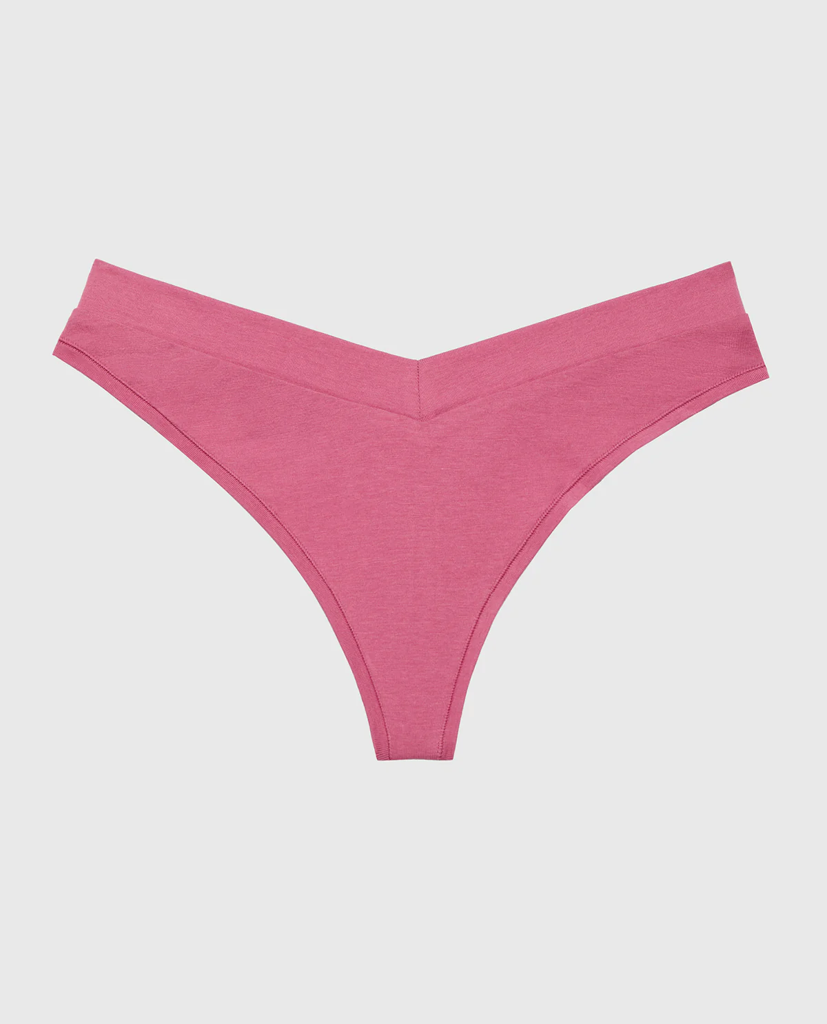 Wide Waist Cotton Thong In Red Violet - Image 4