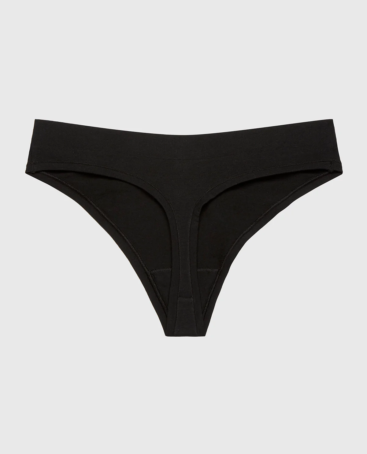 Wide Waist Cotton Thong In Tuxedo Black - Image 5